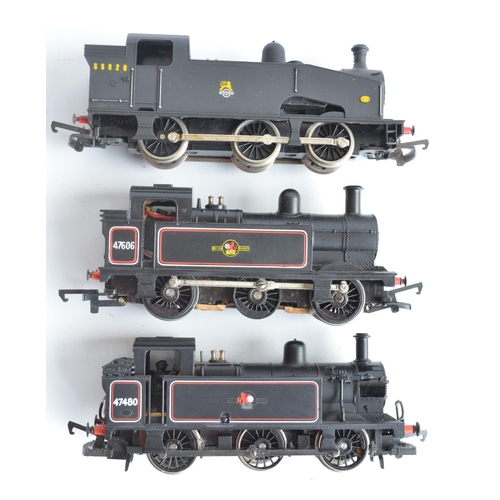 16 - Seven boxed OO gauge electric steam train models (various manufacturers), all BR black liveried to i... 