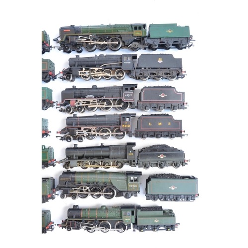 21 - Fourteen previously run OO gauge electric steam train models, various manufacturers to include Bachm... 