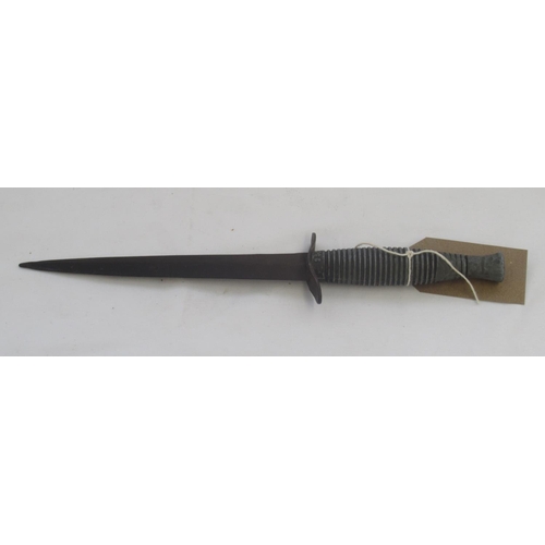 381 - Fairbairn-Sykes style commando fighting knife with Nowill and Sons of Sheffield maker's mark, with a... 