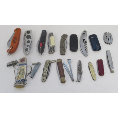 395 - Large collection of pocket knives of various styles and eras. Including a G. Ibberson pruning knife,... 