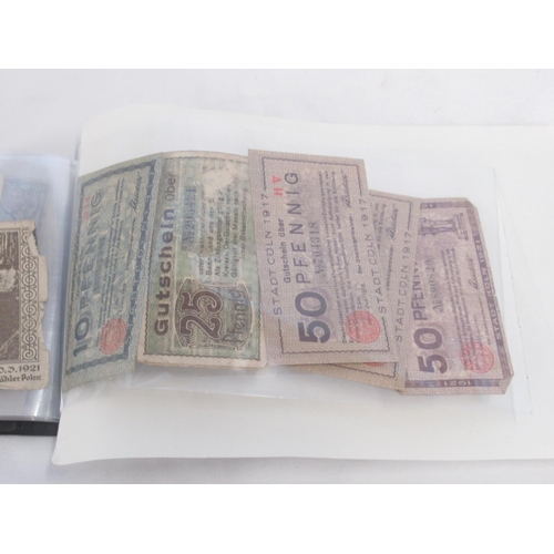 218 - Notes Collection Book containing German Pfennigs & Marks bank notes, from Stadt Rinteln, Notgeld Rat... 