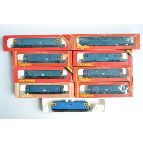 27 - Nine previously run boxed OO gauge electric diesel locomotive train models (4x Class 25, 2x Class 29... 