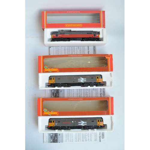 30 - Six previously run boxed OO gauge electric diesel locomotive train models from Hornby, all BR Railfr... 