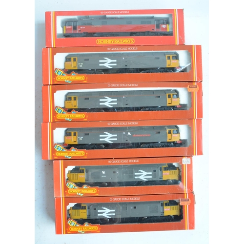 30 - Six previously run boxed OO gauge electric diesel locomotive train models from Hornby, all BR Railfr... 