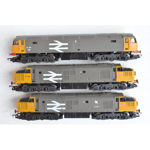 30 - Six previously run boxed OO gauge electric diesel locomotive train models from Hornby, all BR Railfr... 