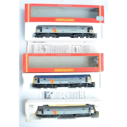 31 - Six previously run boxed OO gauge electric diesel locomotive train models in BR Railfreight fleet an... 