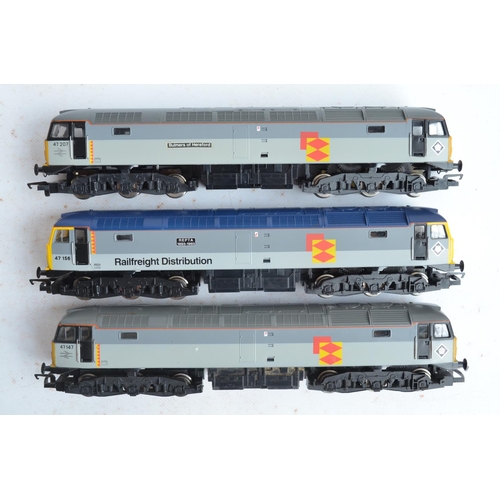 31 - Six previously run boxed OO gauge electric diesel locomotive train models in BR Railfreight fleet an... 