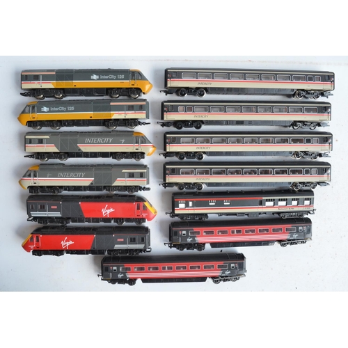 36 - Collection of unboxed previously run OO gauge BR InterCity 125 and Virgin high speed electric train ... 