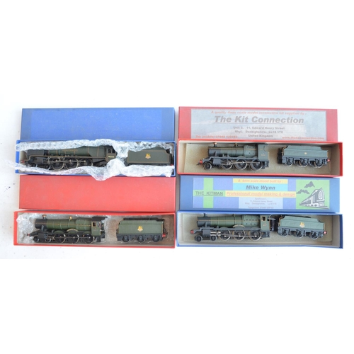 41 - Four kitbuilt white metal and brass OO gauge steam locomotive models in BR green livery, all with bo... 