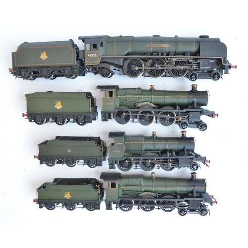 41 - Four kitbuilt white metal and brass OO gauge steam locomotive models in BR green livery, all with bo... 