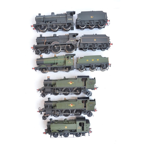 42 - Six kitbuilt white metal and brass OO gauge steam locomotive models, all with boxes