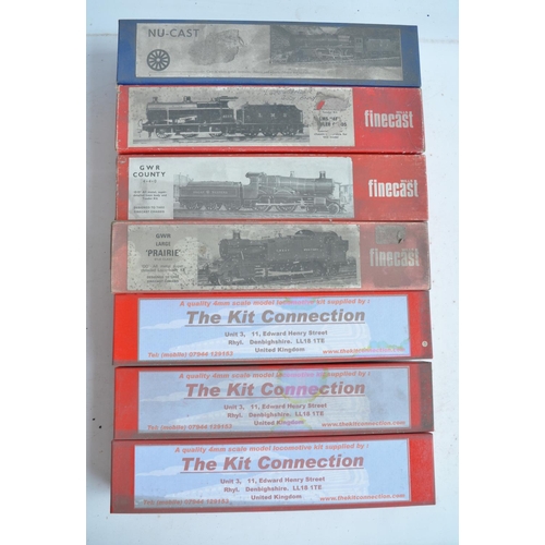 44 - Seven unbuilt OO gauge white metal and brass steam locomotive models from The Kit Connection, Wills ... 