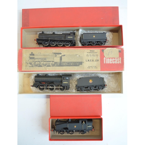 52 - Three kitbuilt white metal and brass OO gauge electric steam locomotive models with boxes