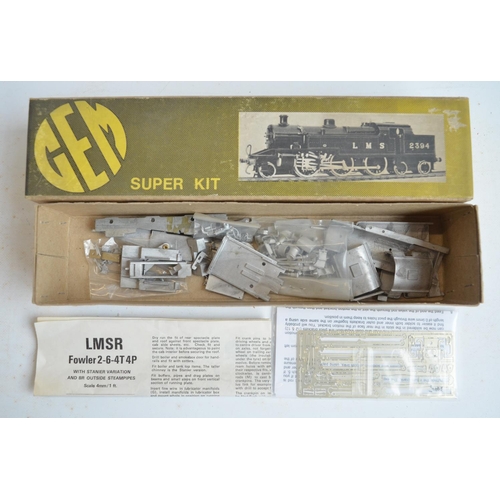 55 - Three unbuilt OO gauge white metal and brass steam locomotive kits GEM, Nu-Cast and another with no ... 