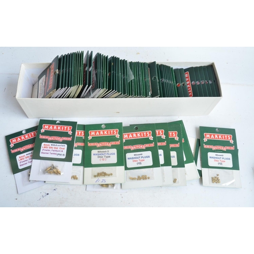 57 - Extensive collection of spare OO gauge railway model kit parts and spares to include wheels, PE deta... 