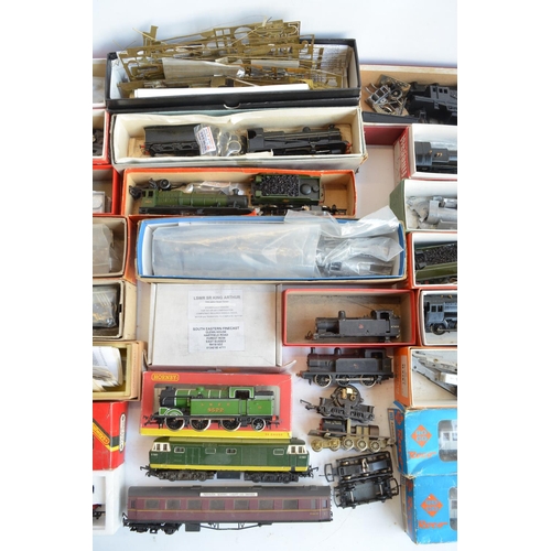 59 - Collection of generally partially built OO gauge white metal and brass steam locomotive kits (mostly... 