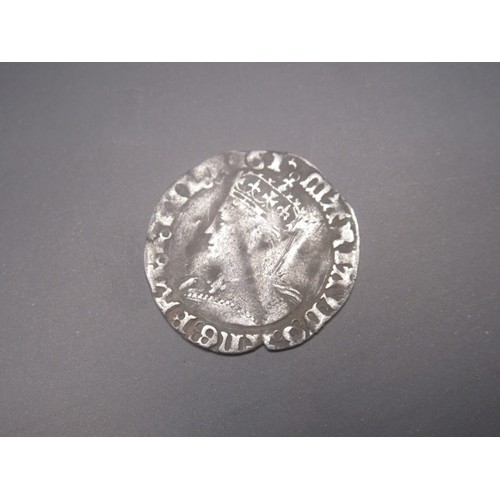 202 - Silver Post-Medieval groat of Mary dating to the period AD 1553-1554, Mint of London. Obv. Long Cros... 