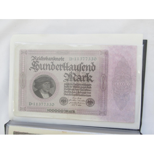 220 - Two Folders containing mixed European bank notes, predominantly German (Approx. 190 bank notes)