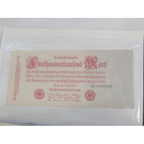 220 - Two Folders containing mixed European bank notes, predominantly German (Approx. 190 bank notes)