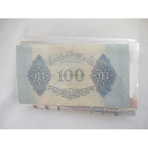 220 - Two Folders containing mixed European bank notes, predominantly German (Approx. 190 bank notes)