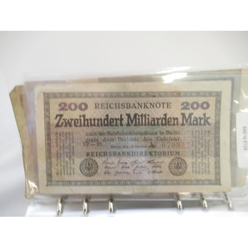 220 - Two Folders containing mixed European bank notes, predominantly German (Approx. 190 bank notes)