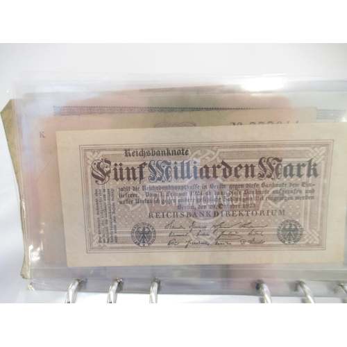 220 - Two Folders containing mixed European bank notes, predominantly German (Approx. 190 bank notes)