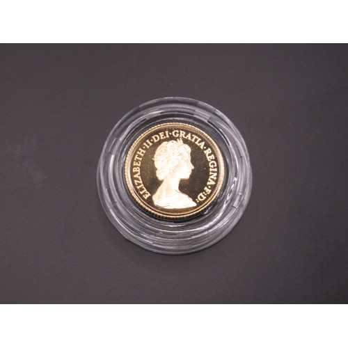 212 - 1982 Proof Half-Sovereign, in leather case and encapsulated