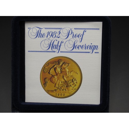 212 - 1982 Proof Half-Sovereign, in leather case and encapsulated