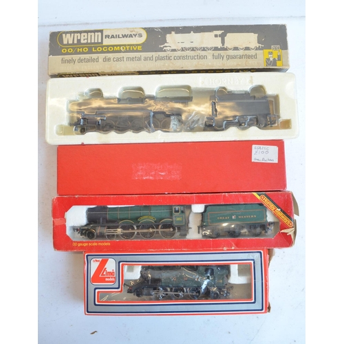 65 - Five OO gauge electric steam train models to include Wrenn W2247 4-6-0 Clun Castle, Hornby weathered... 