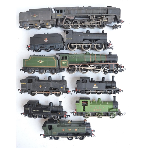 71 - Collection of fourteen unboxed previously run OO gauge electric steam train models from Hornby, Main... 