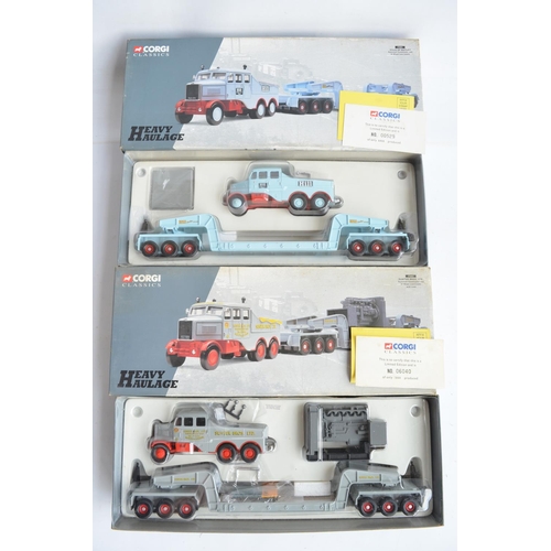 78 - Four boxed 1/50 scale limited edition diecast Heavy Haulage series models from Corgi to include 3x l... 