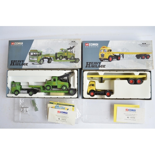 79 - Nine boxed 1/50 scale limited edition diecast Heavy Haulage series models from Corgi to include 1280... 