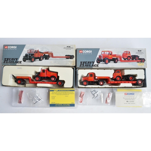 79 - Nine boxed 1/50 scale limited edition diecast Heavy Haulage series models from Corgi to include 1280... 