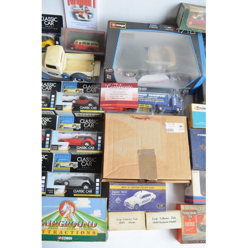 90 - Collection of mostly boxed diecast vehicle models from Corgi, Maisto, Burago, Lledo, Matchbox etc, c... 