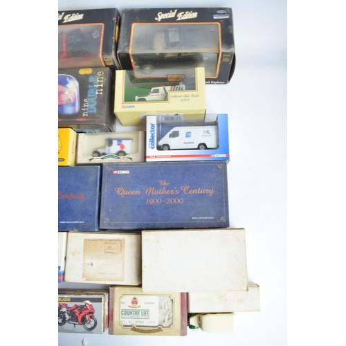 90 - Collection of mostly boxed diecast vehicle models from Corgi, Maisto, Burago, Lledo, Matchbox etc, c... 