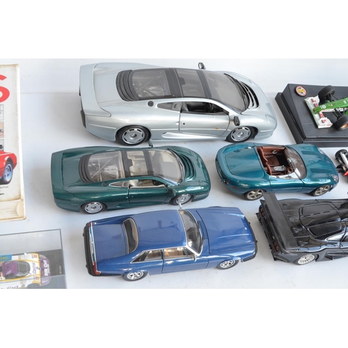 95 - Collection of unboxed diecast Jaguar, McLaren and Ferrari models from Maisto, Hot Wheels, Lledo, NT ... 