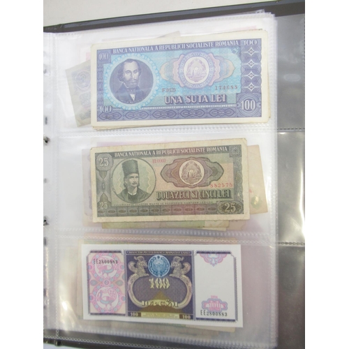 225 - Folder containing assorted collection of banknotes from Russia, Yugoslavia, etc. (approx. 193)