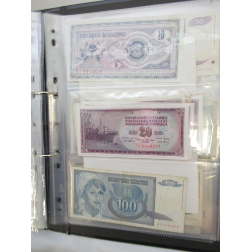 225 - Folder containing assorted collection of banknotes from Russia, Yugoslavia, etc. (approx. 193)