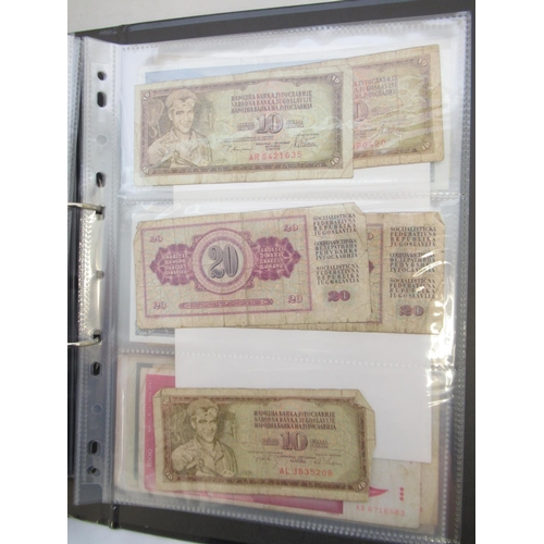 225 - Folder containing assorted collection of banknotes from Russia, Yugoslavia, etc. (approx. 193)