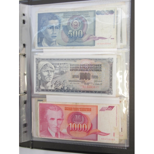 225 - Folder containing assorted collection of banknotes from Russia, Yugoslavia, etc. (approx. 193)