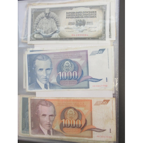 225 - Folder containing assorted collection of banknotes from Russia, Yugoslavia, etc. (approx. 193)