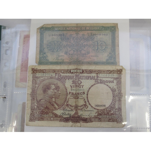 222 - Folder cont. large collection of European banknotes from Greece, France, Cyprus, Portugal, Italy, Ro... 