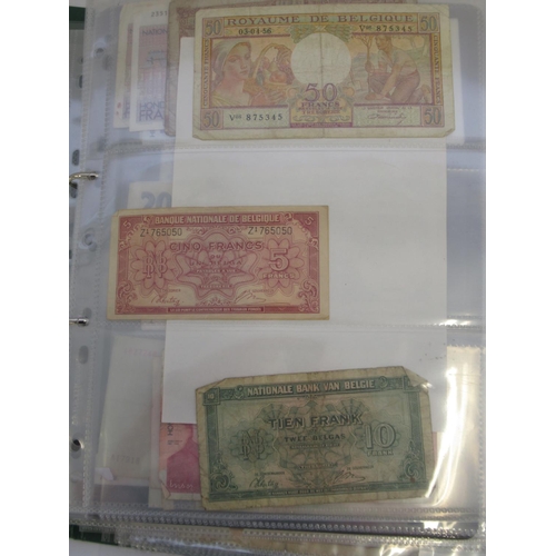 222 - Folder cont. large collection of European banknotes from Greece, France, Cyprus, Portugal, Italy, Ro... 