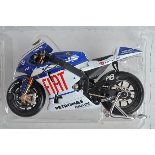 105 - Three large scale motorbike models to include diecast Minichamps 1/12th scale highly detailed Valent... 