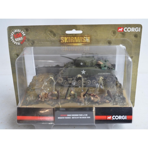 108 - Corgi 1/50 scale Skirmish CC51028 Sherman tank set with 3 figures Battle Of The Bulge 1944 (box unop... 