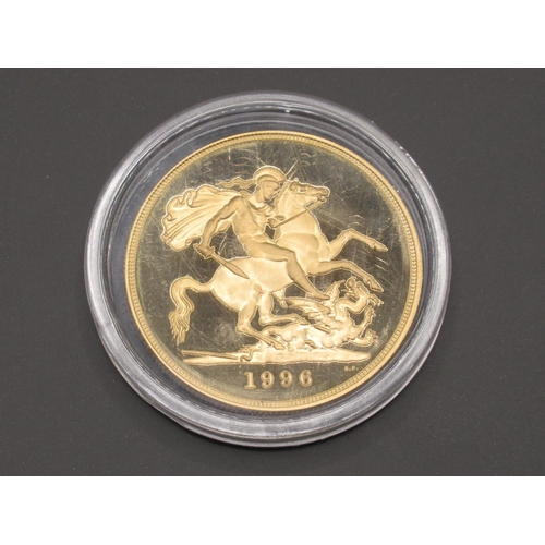 Queen Elizabeth II £5 Sovereign, encapsulated