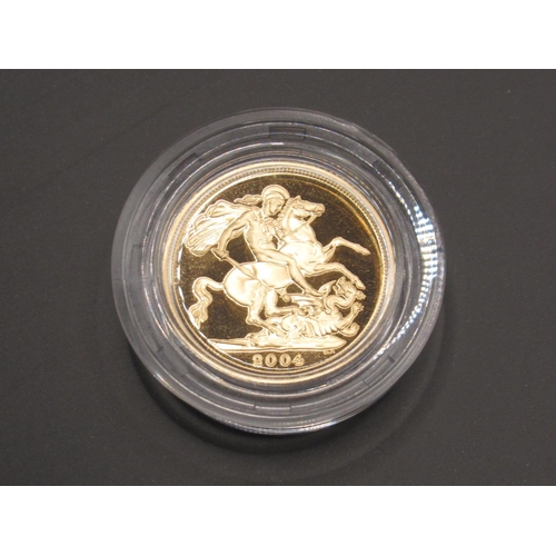 237 - Royal Mint - The 2004 UK Gold Proof Sovereign No.03346/15000, encapsulated in original case with COA