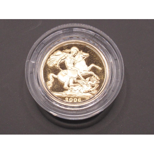 238 - Royal Mint - 2006 UK Gold Proof Sovereign No.3199/12500, encapsulated in original case with COA