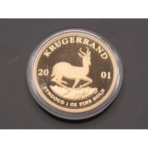 239 - SA Mint - 2001 Krugerrand 1oz gold coin, No.1395/2500, encapsulated in original case with COA