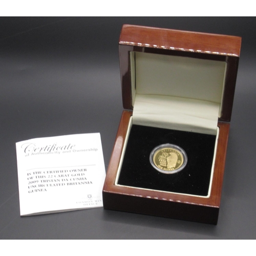 240 - The London Mint Office - 22ct Gold 2009 Tristan Da Cunha Uncirculated Britannia Guinea